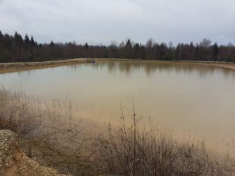 Bassin de décantation des boues issues du lavage de granulats